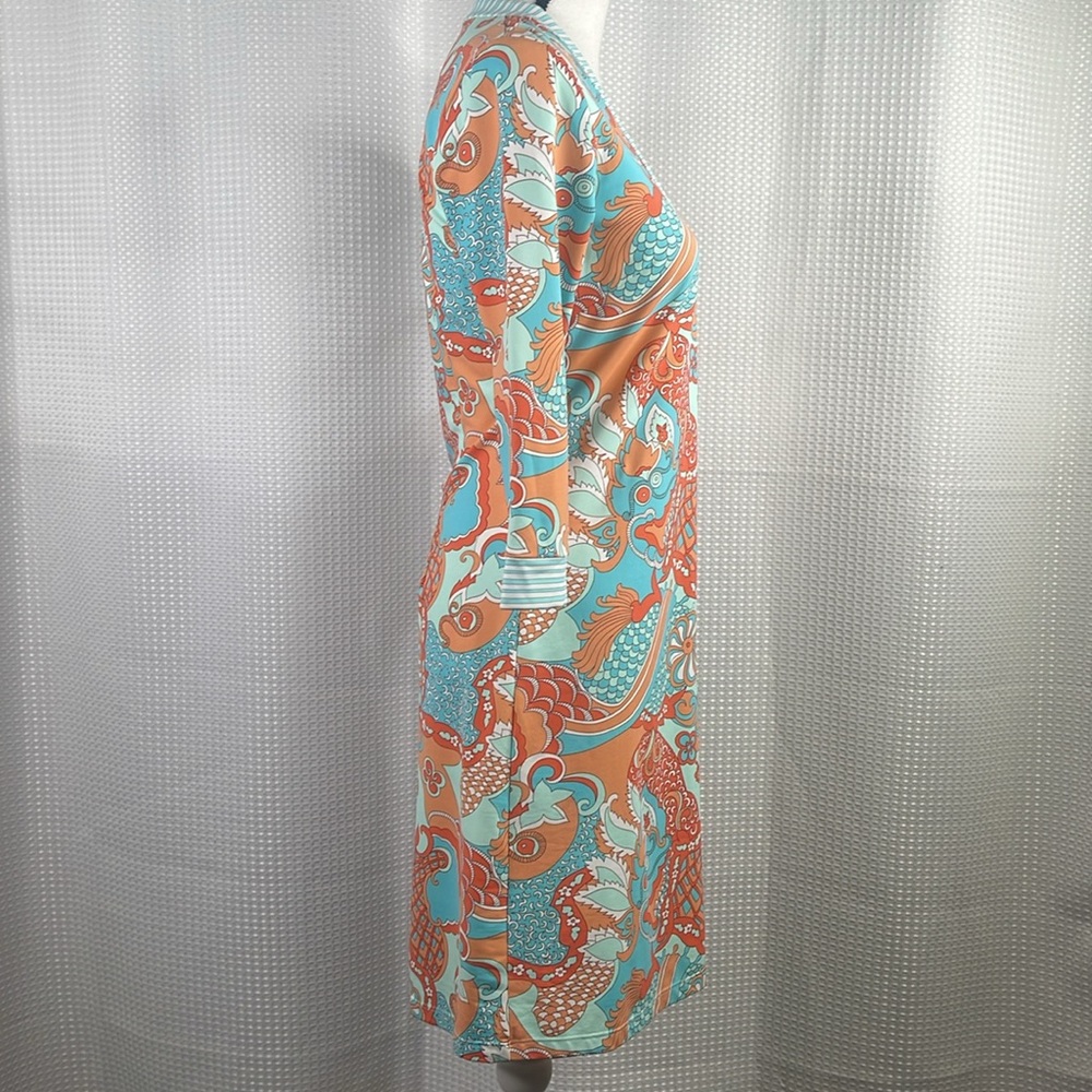 J McLaughlin Dress Catalina Cloth 3/4 Sleeve Resortwear Sz XS - Picture 5 of 11